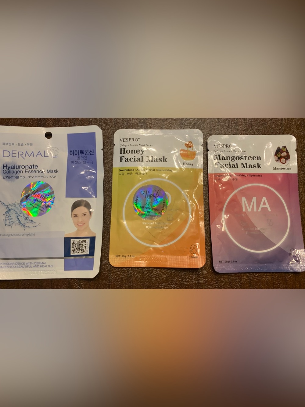 Facial Masks-Set of 3-Honey, Mangosteen and Collagen